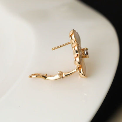 [Regal Jewels]FRIVOLE PINK GOLD FLOWER DIAMOND EARRINGS 2