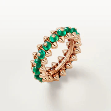 [Regal Jewels]CLASH ELEGANT ROSE GOLD RING FEATURING NATURAL AGATE