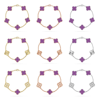 [Regal Jewels]CLOVER 5 MOTIF VIOLET BRACELET COLLECTION