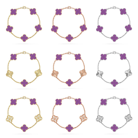 [Regal Jewels]CLOVER 5 MOTIF VIOLET BRACELET COLLECTION