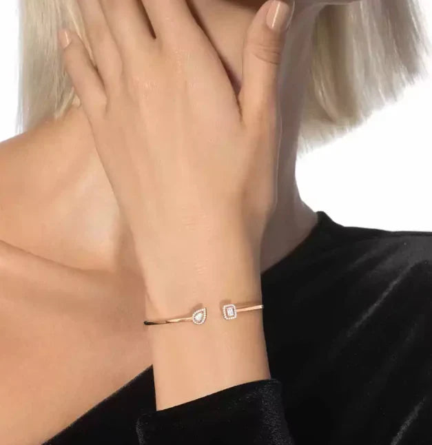 [Regal Jewels]M Delicate Double-Diamond Bracelet