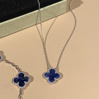 [Regal Jewels]CLOVER 15MM PIETERSITE NECKLACE SILVER