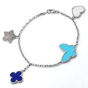 [Regal Jewels]LUCKY SPRING SILVER BRACELET 4 MOTIF