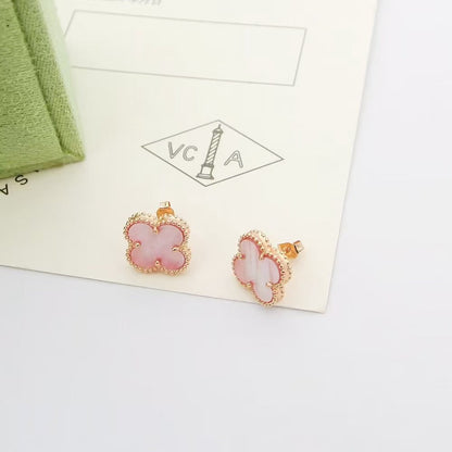 [Regal Jewels]Clover Mini Pink Earrings