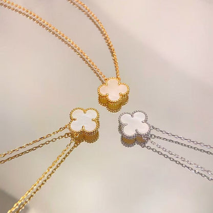 [Regal Jewels]CLOVER MINI 15MM WHITE MOTHER-OF-PEARL NECKLACE
