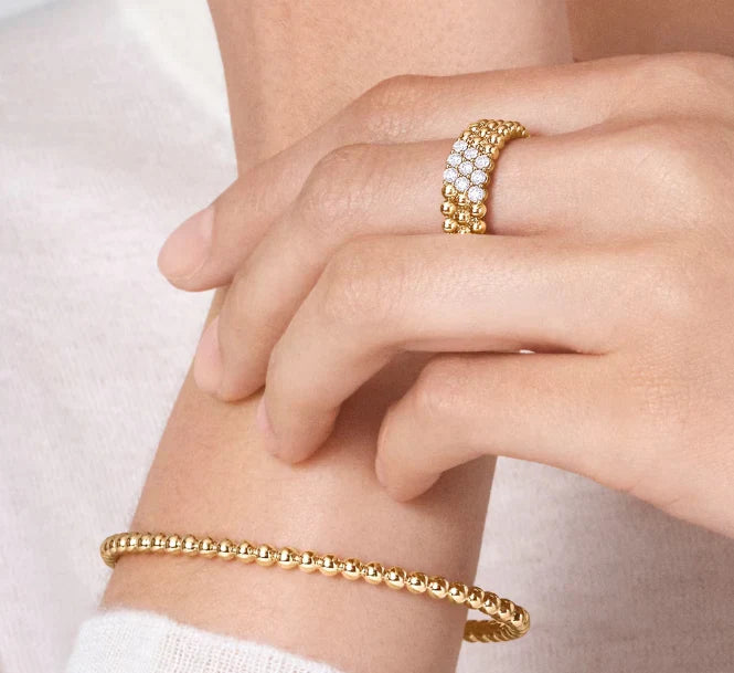[Regal Jewels]Three-row diamond ring