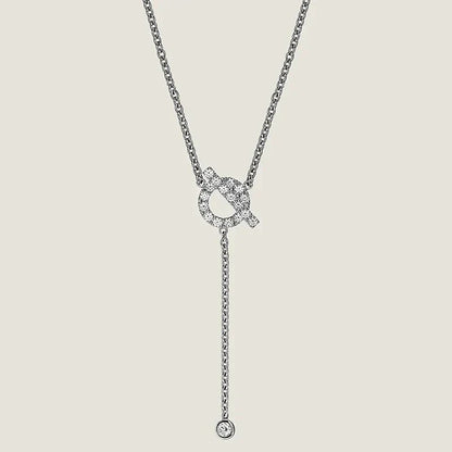 [Regal Jewels]FINESSE SILVER DIAMOND NECKLACE