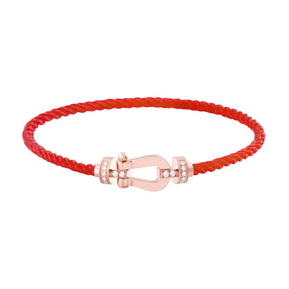 [Regal Jewels]FORCE 10 HALF DIAMOND PINK GOLD RED CORDERI LARGE AND MEDIUM MODEL