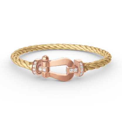[Regal Jewels]FORCE LARGE HORSESHOE HALF DIAMOND BRACELET ROSE GOLD