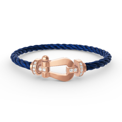 [Regal Jewels]FORCE LARGE HORSESHOE HALF DIAMOND BRACELET ROSE GOLD