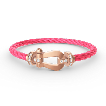[Regal Jewels]FORCE LARGE HORSESHOE HALF DIAMOND BRACELET ROSE GOLD