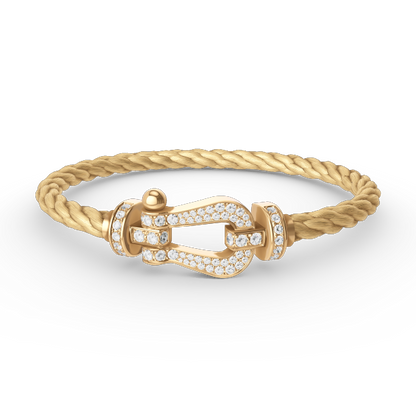 [Regal Jewels]FORCE LARGE HORSESHOE FULL DIAMOND BRACELET GOLD