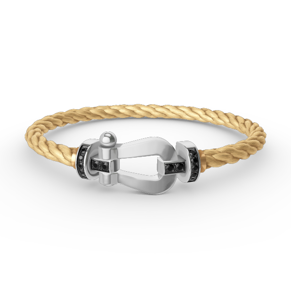[Regal Jewels]FORCE LARGE HORSESHOE BLACK DIAMOND BRACELET SILVER