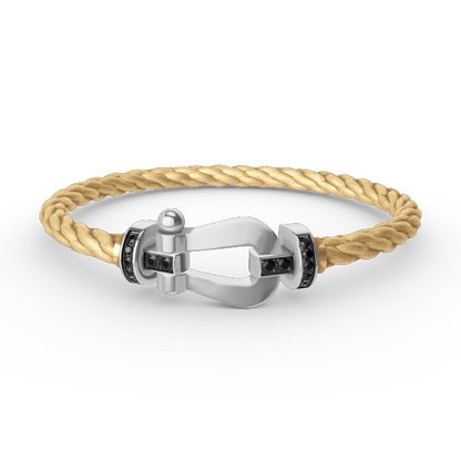 [Regal Jewels]FORCE LARGE HORSESHOE BLACK DIAMOND BRACELET SILVER