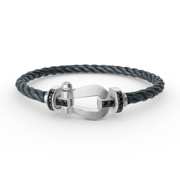 [Regal Jewels]FORCE LARGE HORSESHOE BLACK DIAMOND BRACELET SILVER
