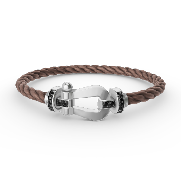 [Regal Jewels]FORCE LARGE HORSESHOE BLACK DIAMOND BRACELET SILVER