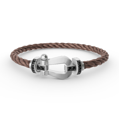 [Regal Jewels]FORCE LARGE HORSESHOE BLACK DIAMOND BRACELET SILVER