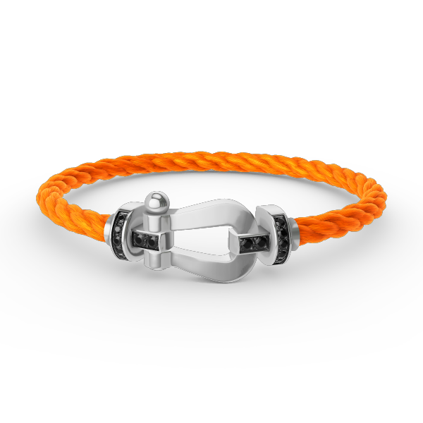 [Regal Jewels]FORCE LARGE HORSESHOE BLACK DIAMOND BRACELET SILVER