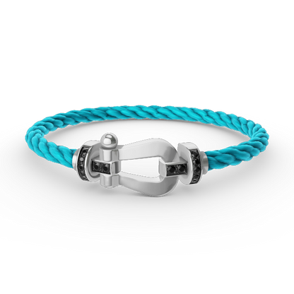 [Regal Jewels]FORCE LARGE HORSESHOE BLACK DIAMOND BRACELET SILVER