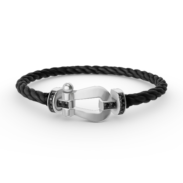 [Regal Jewels]FORCE LARGE HORSESHOE BLACK DIAMOND BRACELET SILVER