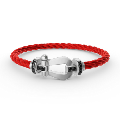 [Regal Jewels]FORCE LARGE HORSESHOE BLACK DIAMOND BRACELET SILVER