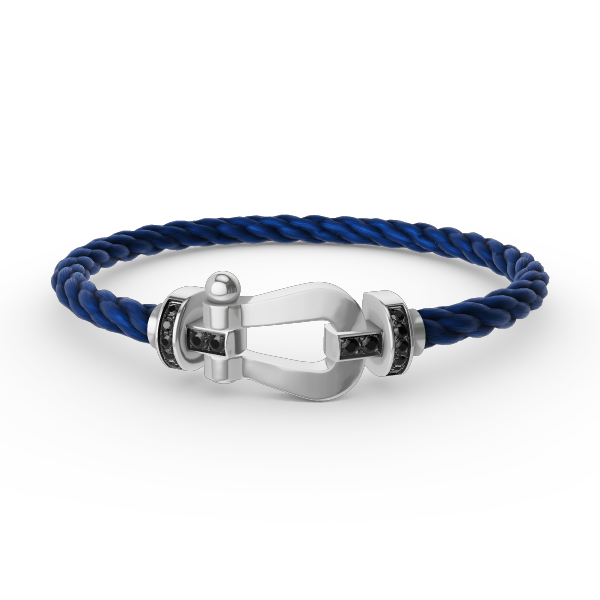 [Regal Jewels]FORCE LARGE HORSESHOE BLACK DIAMOND BRACELET SILVER