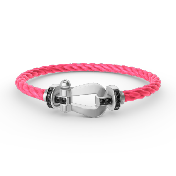[Regal Jewels]FORCE LARGE HORSESHOE BLACK DIAMOND BRACELET SILVER