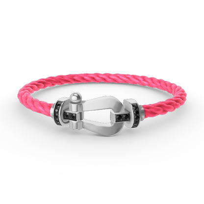 [Regal Jewels]FORCE LARGE HORSESHOE BLACK DIAMOND BRACELET SILVER