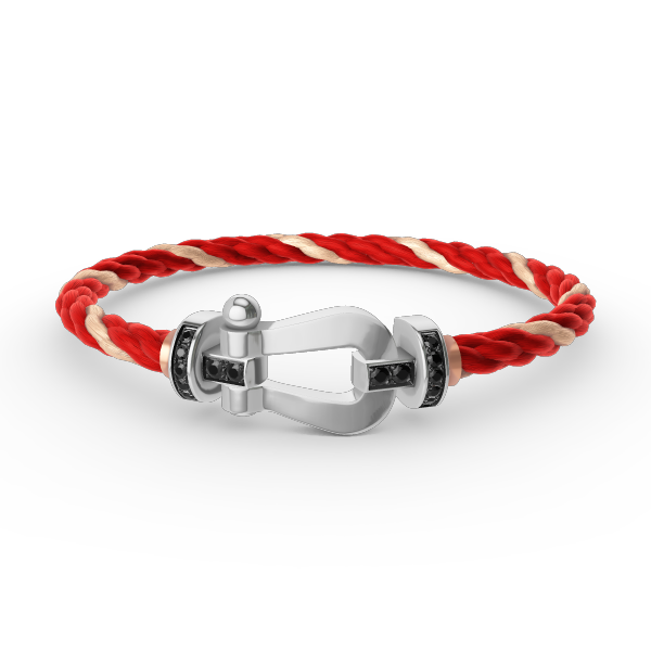 [Regal Jewels]FORCE LARGE HORSESHOE BLACK DIAMOND BRACELET SILVER
