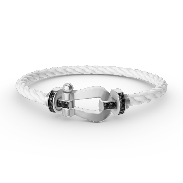 [Regal Jewels]FORCE LARGE HORSESHOE BLACK DIAMOND BRACELET SILVER