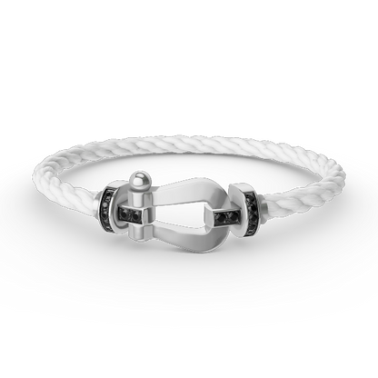 [Regal Jewels]FORCE LARGE HORSESHOE BLACK DIAMOND BRACELET SILVER