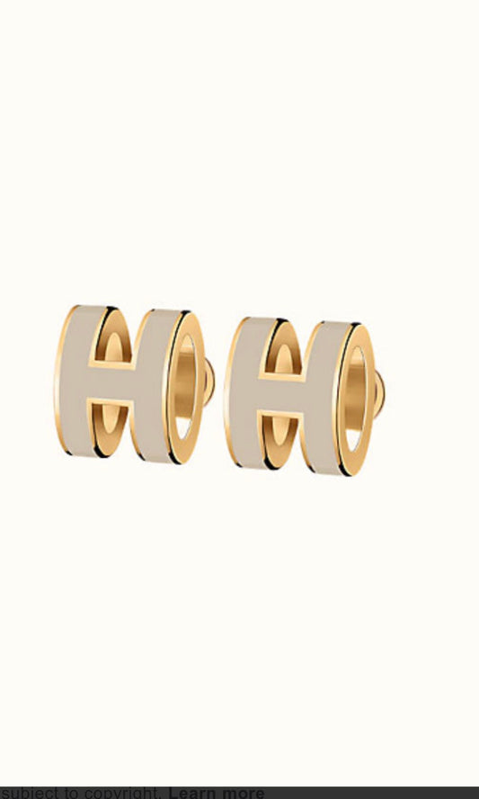 [Regal Jewels]MINI POP H GOLD EARRINGS GREY