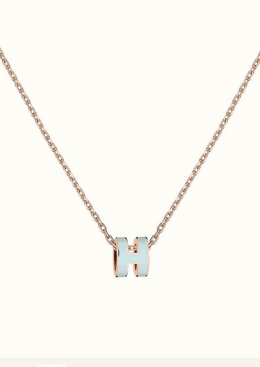 [Regal Jewels]POP H LIGHT BLUE NECKLACE
