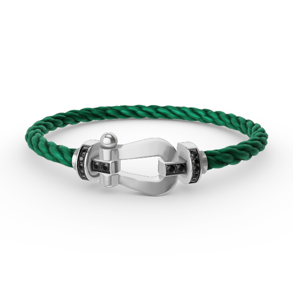 [Regal Jewels]FORCE LARGE HORSESHOE BLACK DIAMOND BRACELET SILVER