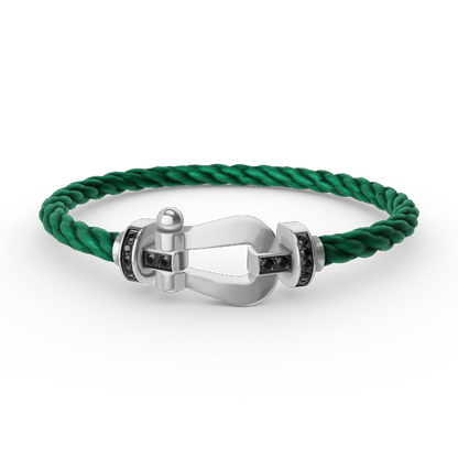 [Regal Jewels]FORCE LARGE HORSESHOE BLACK DIAMOND BRACELET SILVER