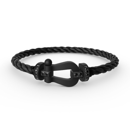 [Regal Jewels]FORCE LARGE SERIES HORSESHOE BLACK SAMURAI BRACELET