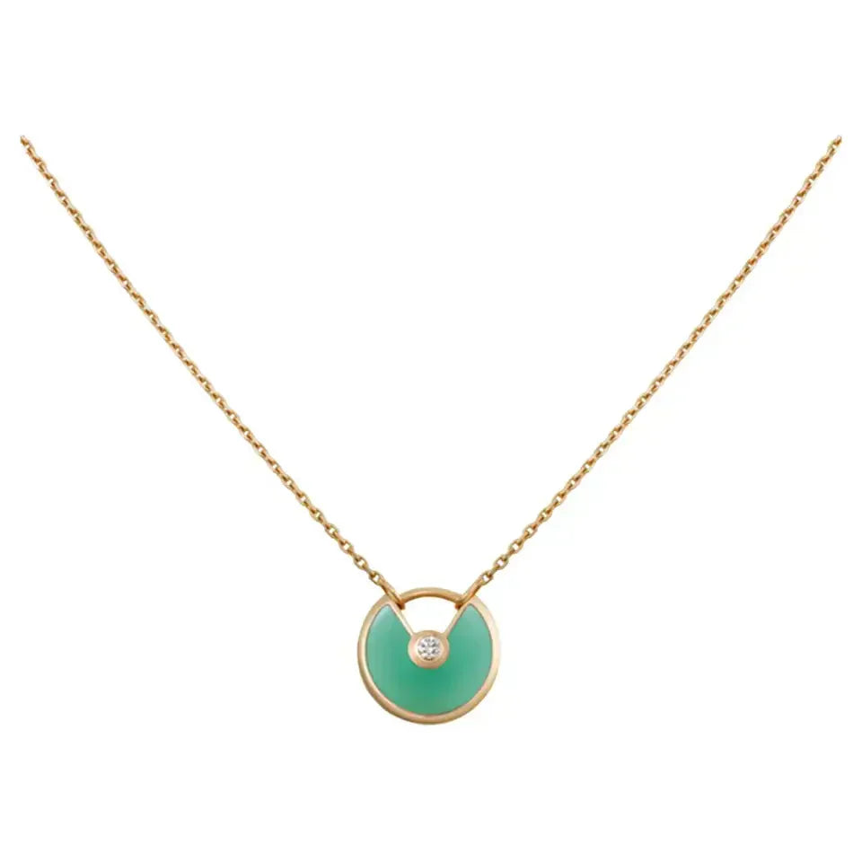 [Regal Jewels]AMULETTE GOLD MALACHITE NECKLACE