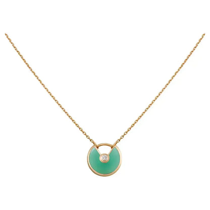 [Regal Jewels]AMULETTE GOLD MALACHITE NECKLACE