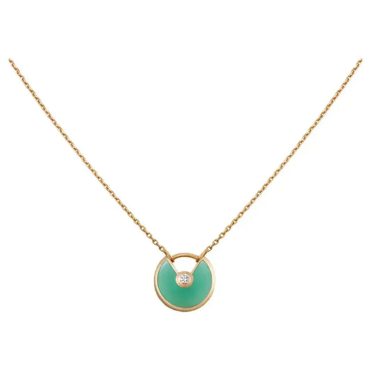 [Regal Jewels]AMULETTE GOLD MALACHITE NECKLACE