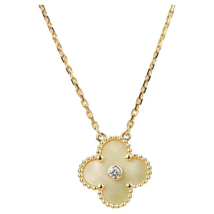 [Regal Jewels]CLOVER 15MM DIAMOND GOLD MOTHER OF PEARL NECKLACE