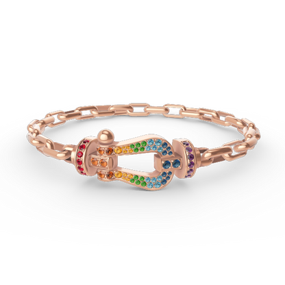 [Regal Jewels]FORCE LARGE HORSESHOE CLASP  METAL BRACELET