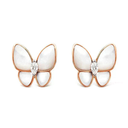 [Regal Jewels]BUTTERFLY MOP DIAMOND EARRINGS