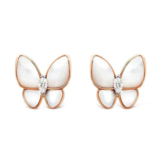 [Regal Jewels]BUTTERFLY MOP DIAMOND EARRINGS