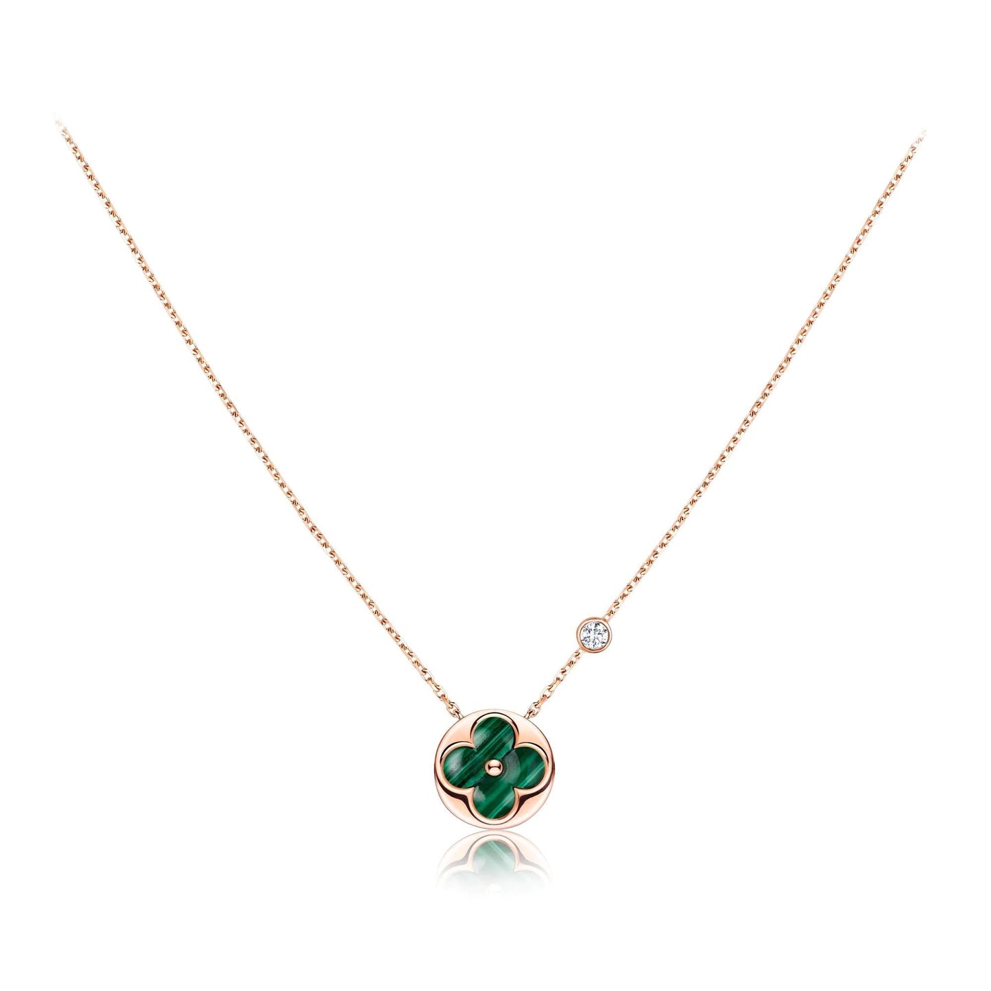 [Regal Jewels]SUN PEDANT PINK GOLD 1 DIAMOND NECKLACE