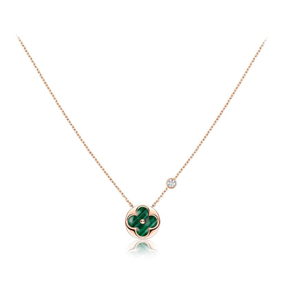 [Regal Jewels]SUN PEDANT PINK GOLD 1 DIAMOND NECKLACE