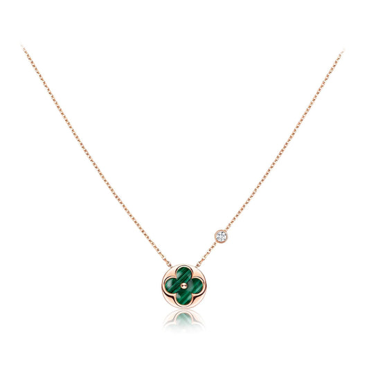 [Regal Jewels]SUN PEDANT PINK GOLD 1 DIAMOND NECKLACE