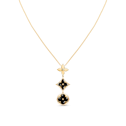[Regal Jewels]STAR AND SUN ONYX PINK GOLD NECKLACE
