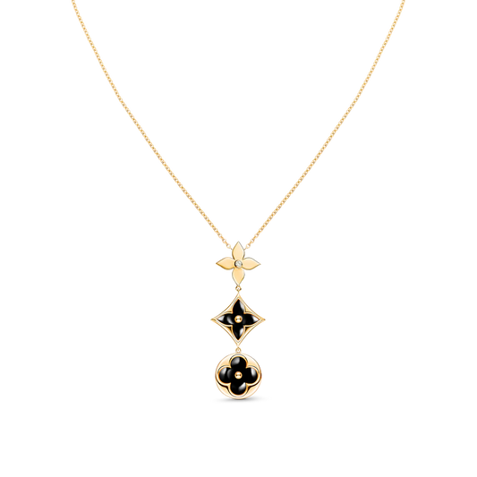 [Regal Jewels]STAR AND SUN ONYX PINK GOLD NECKLACE