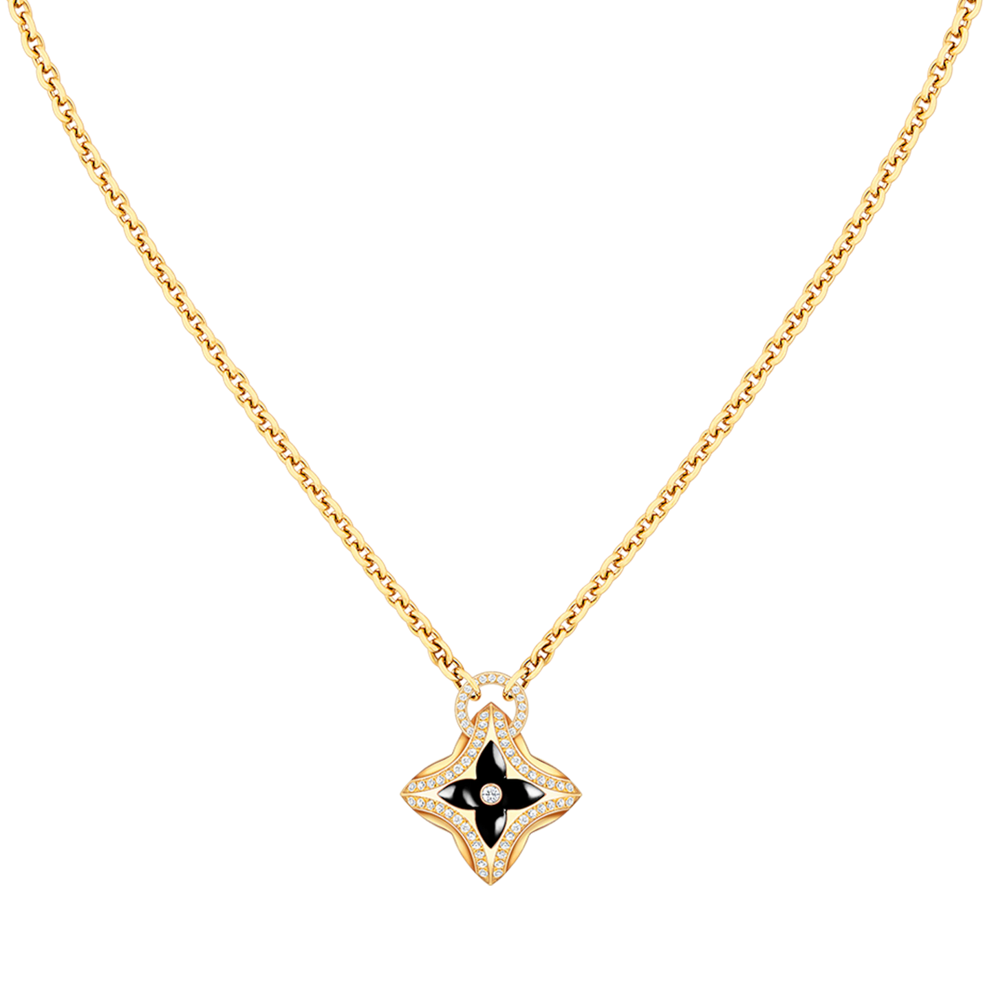 [Regal Jewels]STAR PEDANT PINK GOLD DIAMOND NECKLACE