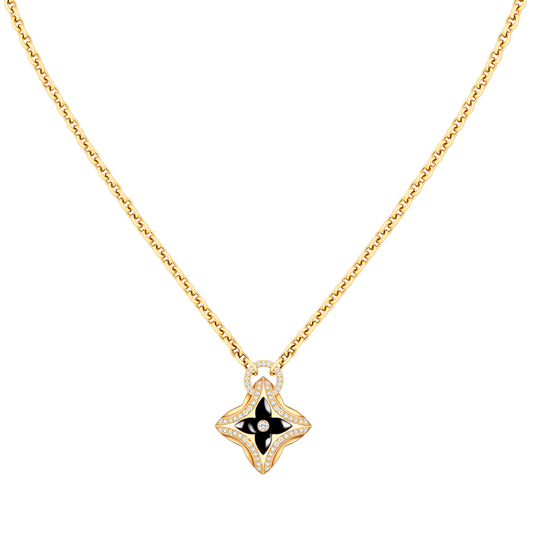 [Regal Jewels]STAR PEDANT PINK GOLD DIAMOND NECKLACE